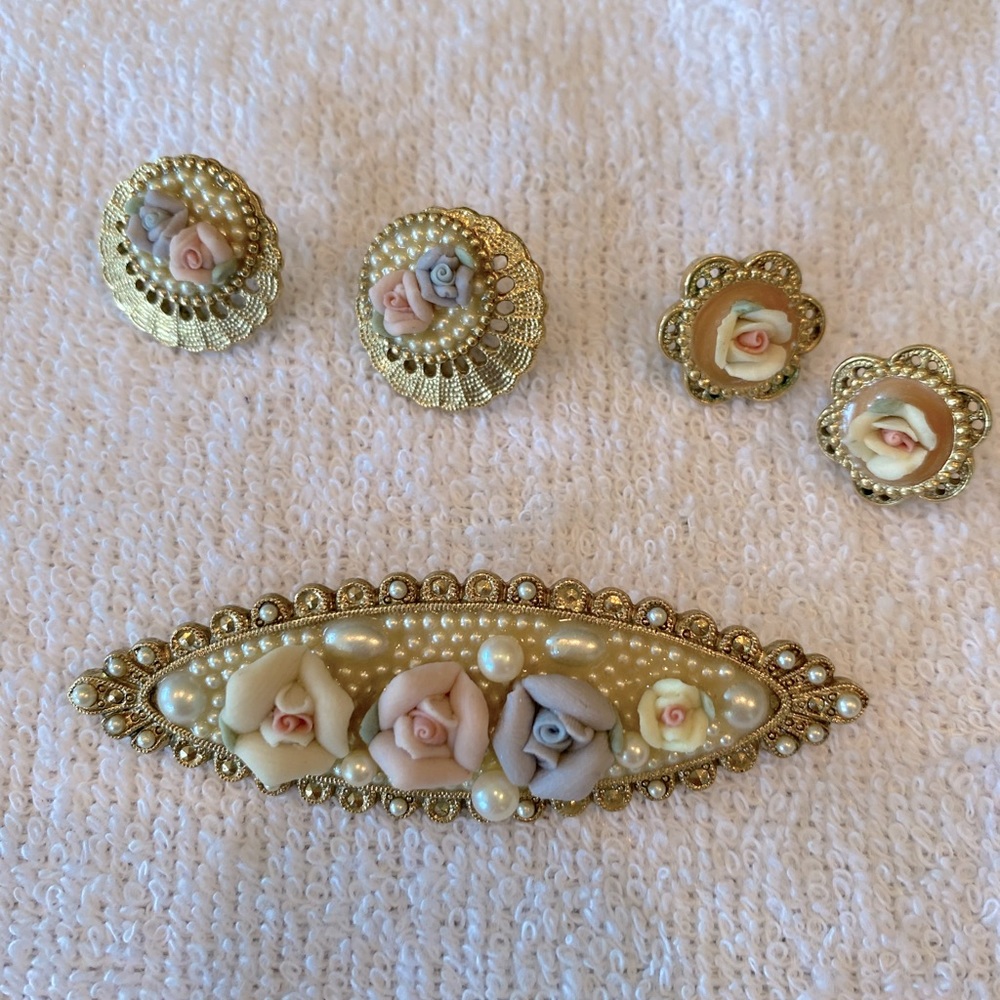 1928 earrings and pin